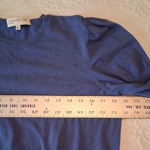 Jones New York Women's Purple Crewneck Sweater - Picture 5 of 11